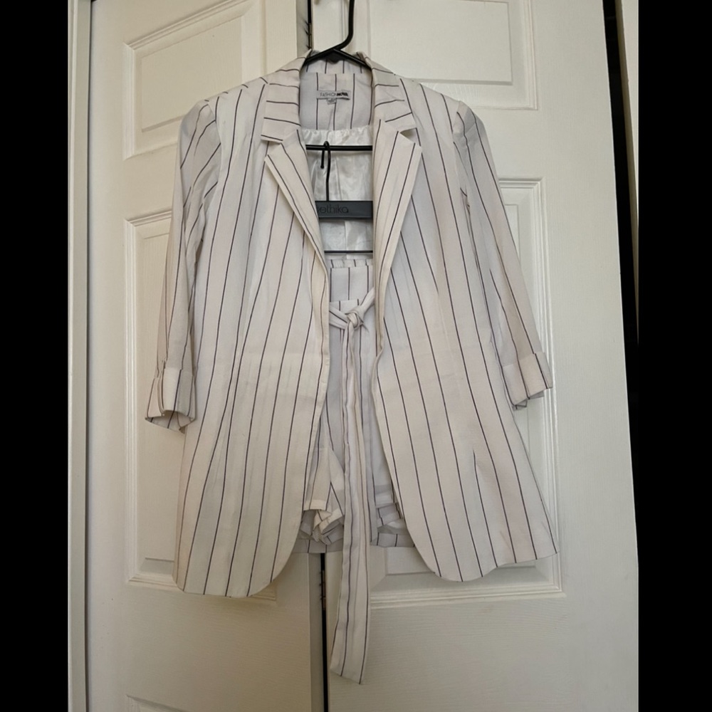 Fashion nova striped shorts and blazer set